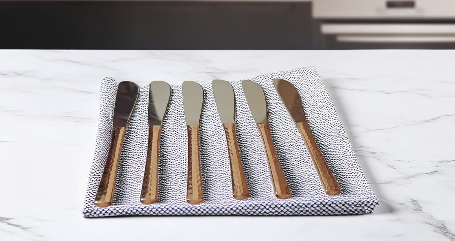 ptal nafgri Handmade Steel Copper Knifes - Cutting, Butter Spreader - Home, Hotel Steel, Copper Butter Spreader Set-picture-34