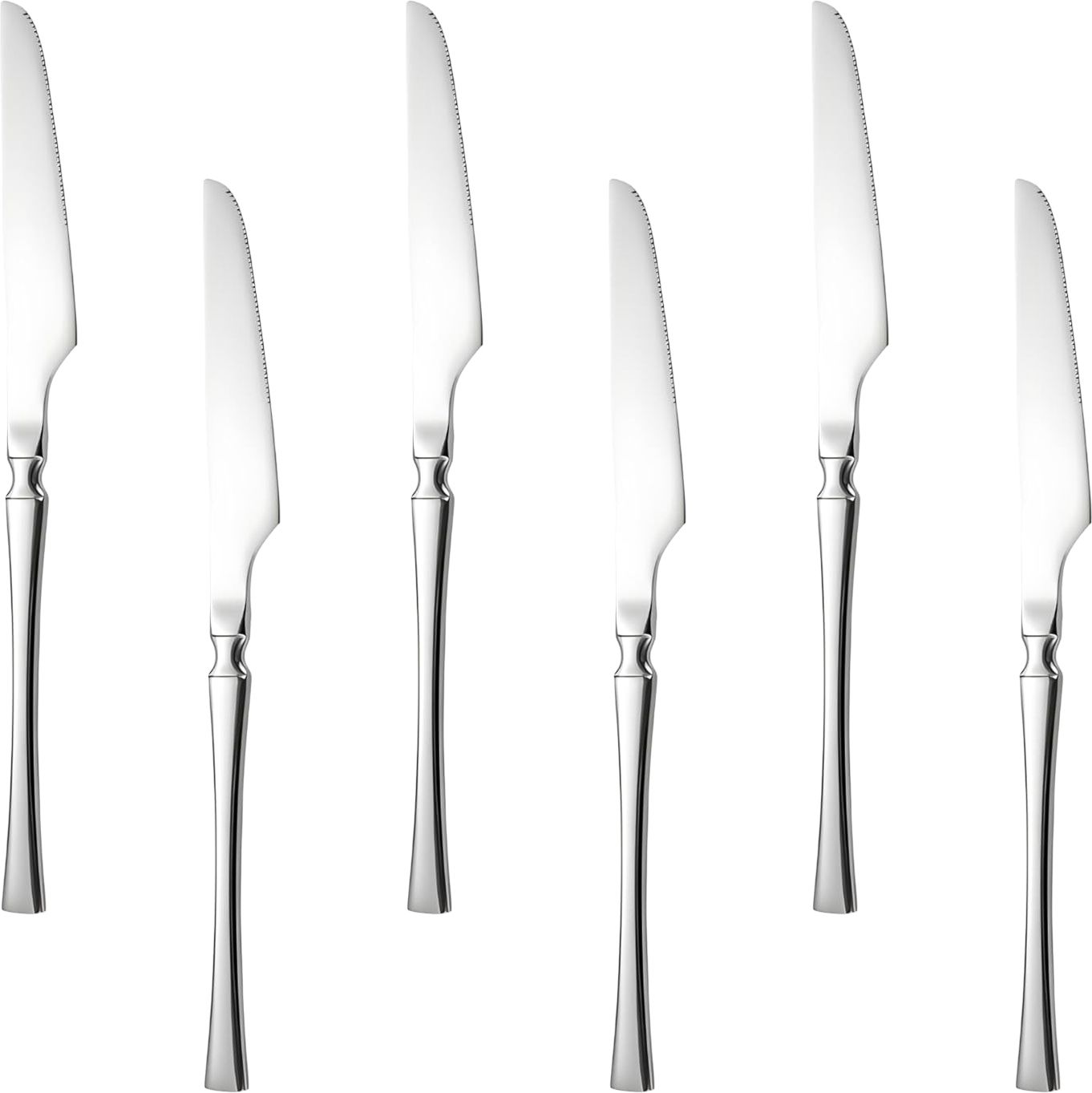 oicia Silver Serrated Table Knives, Dinner Knife Set, Steak Knives, Cutlery Knife Set Stainless Steel Steak Knife Set-picture-31