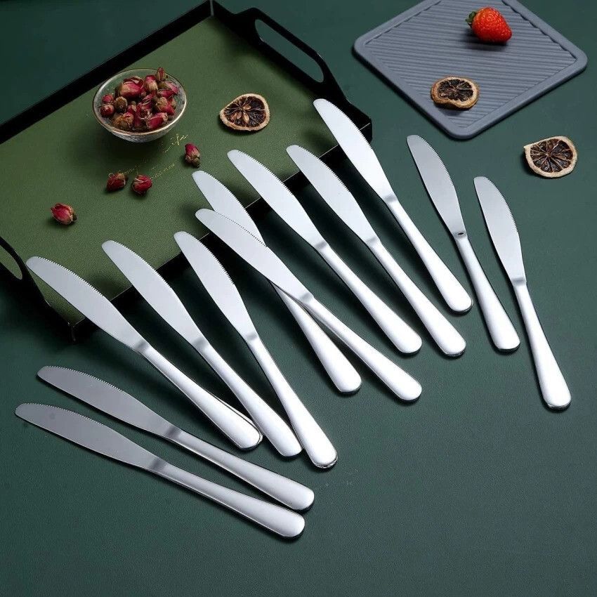 Stainless Steel Knife Butter Knife Used for sandiwich and Portable (pack of 12) Stainless Steel Dessert Knife Set