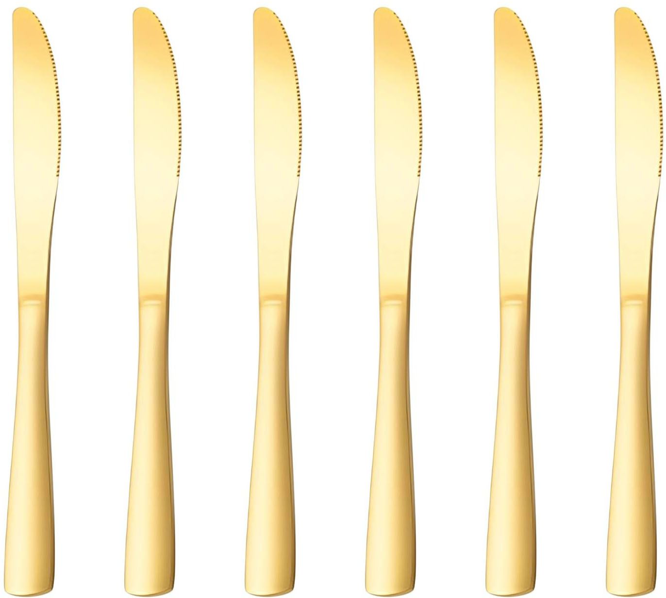 oicia Gold Dinner Knives, Breakfast Butter Knife, Table Knives, Butter Spreader knife Stainless Steel Steak Knife Set-picture-48