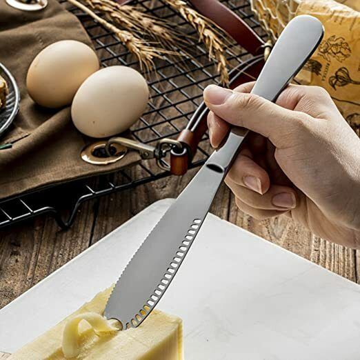 Multifunctional Butter er, Spread that Butter Knife 3- in- 1 Kitchen Gadgets Stainless Steel Butter Spreader-image-7
