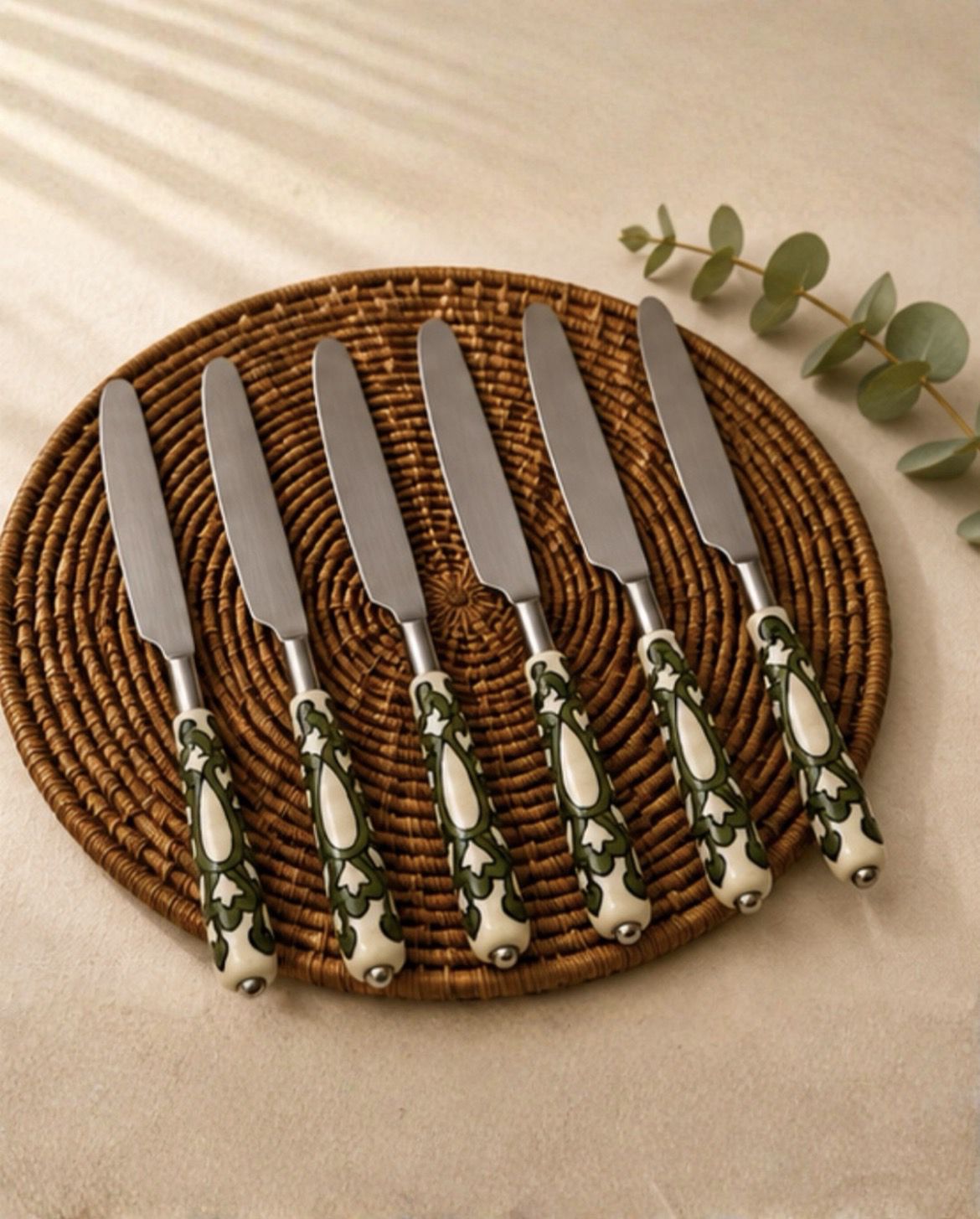 Pioneer Handicrafts Ceramic Butter Knife Set (Set of 6) Stainless Steel, Ceramic Cheese Knife, Bread Knife, Spatula Spreader Knife, Butter Spreader, Dessert Knife Set-picture-25