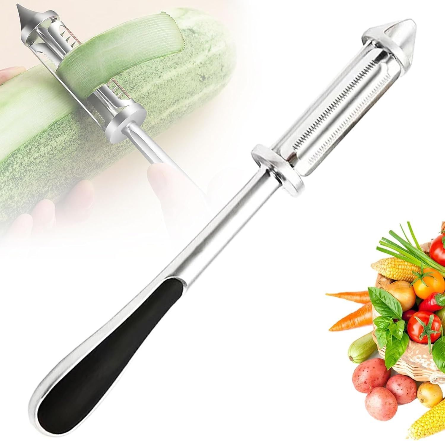 3 in 1 Multi functional Vegetable, Fruit Gorilla Peelers for Kitchen Potato Kiwi Steel Fruit Knife, Table Knife, Butter Spreader, Cheese Knife, Dessert Knife-image-42