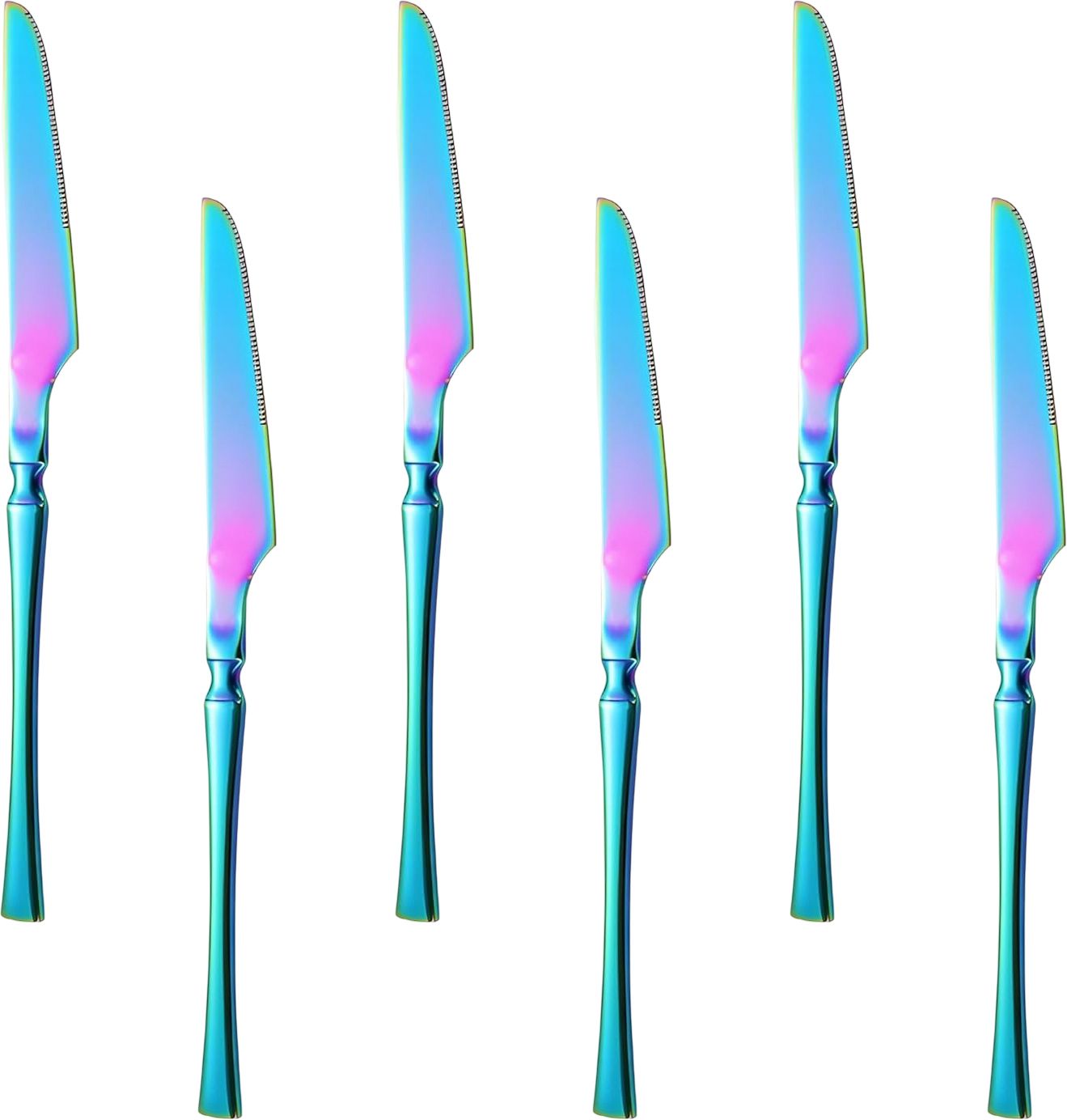 Rainbow Modern Table knives for dinner, butter spreader knives, dinner knives Stainless Steel Steak Knife Set-image-36