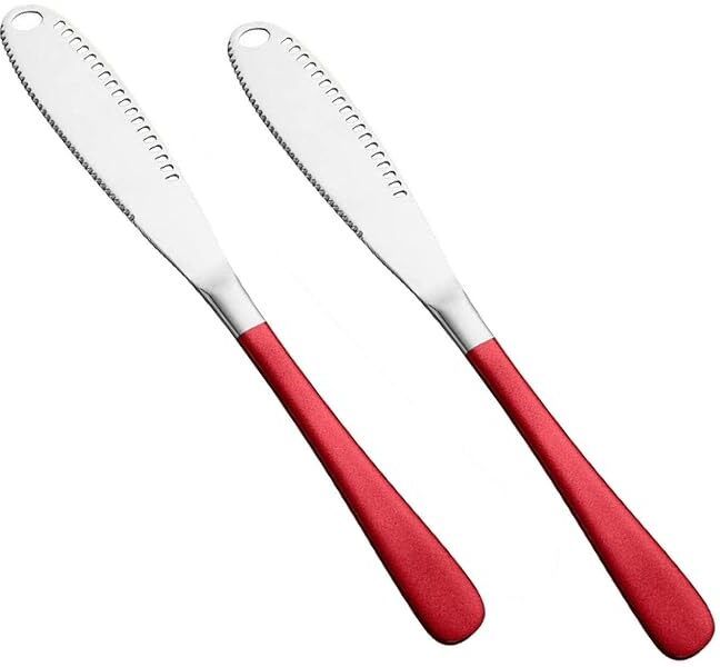 Spreader Knife, Multifunctional Butter Knife for Cold Butter, Bread, Toast Stainless Steel Bread Knife Set-image-5