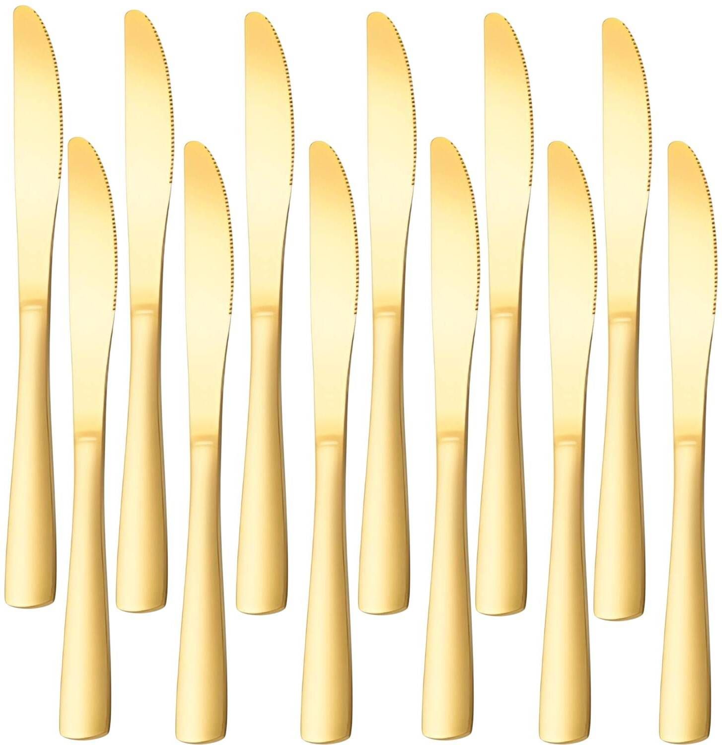oicia Gold Dinner Knives, Butter Spreader Knife, Table Knives, Knife for Steak Meat Stainless Steel Steak Knife Set-picture-26