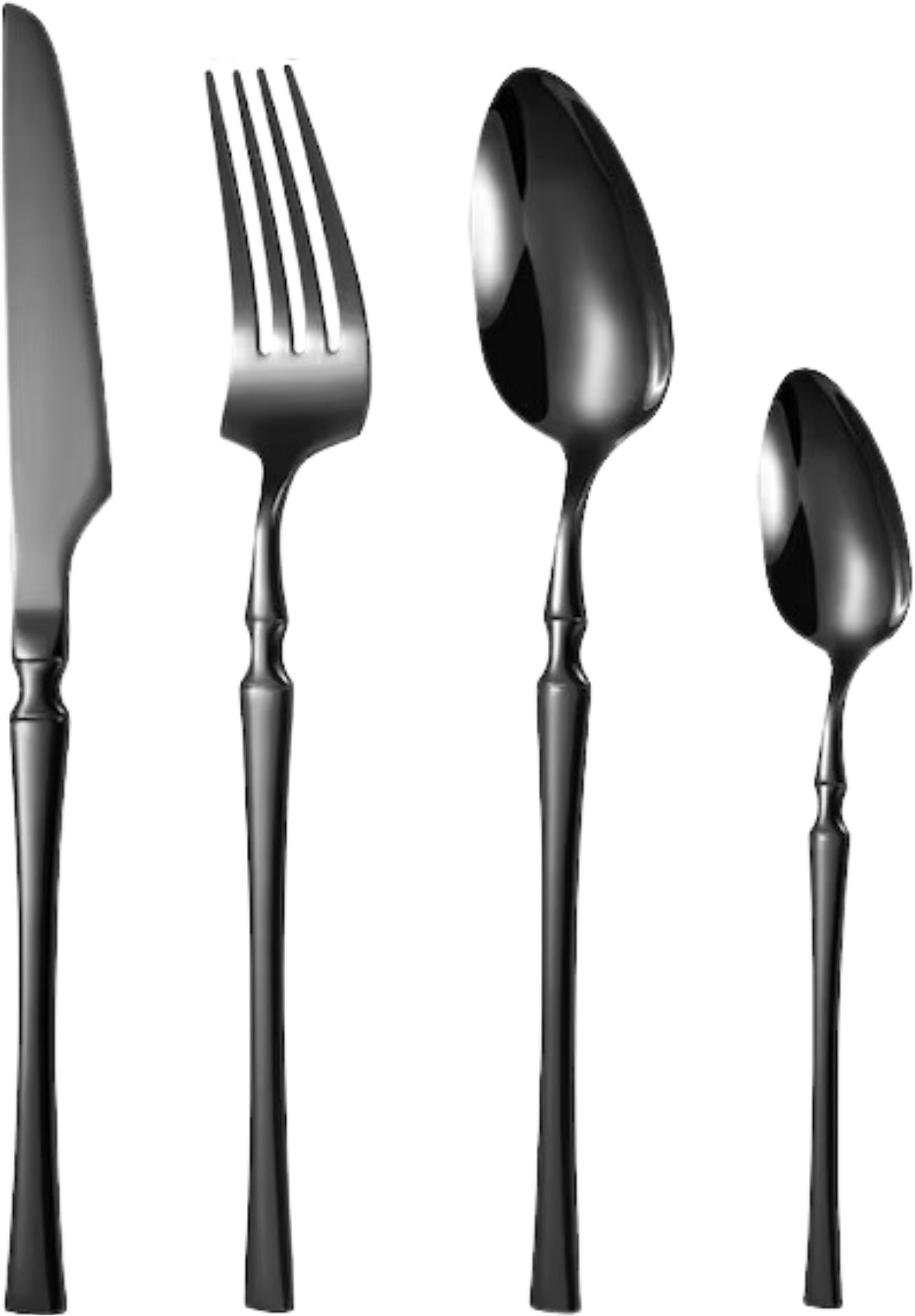 kitchantique Matte Black Silverware Set | 4-Pcs Premium Korean Vintage Style Flatware Set Stainless Steel Cutlery Set-picture-17