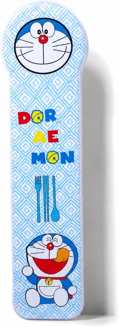 Doraemon Design Stainless Steel Cutlery Set For Kids-Spoon, Fork and Chopstick Stainless Steel, Plastic Cutlery Set-image-49
