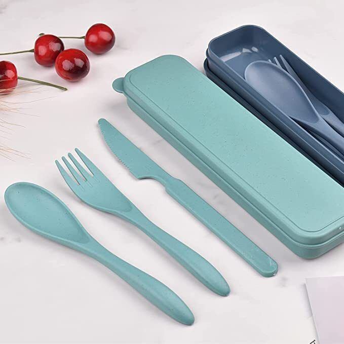 Wheat Straw Cutlery Set,Utensils for Travel,Work,Picnic,Camping And Daily Use Polypropylene, Plastic Dessert Knife Set