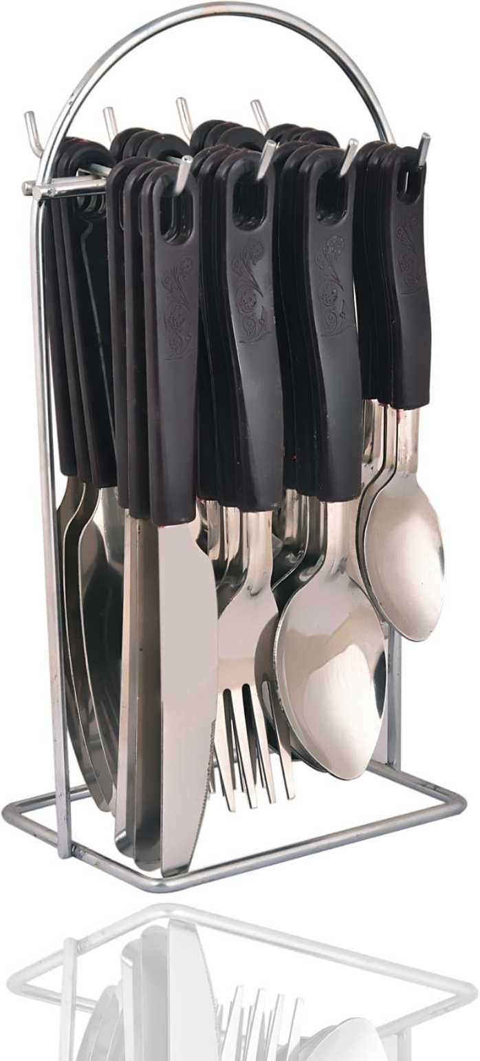 finner Stainless Steel Cutlery Set for Dining Table with Stand | Disposable Steel, Plastic Cutlery Set-picture-23
