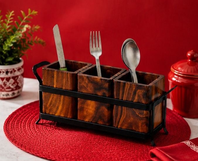Wooden Dry Fruit Serving Container Wooden Cutlery Set-image-23