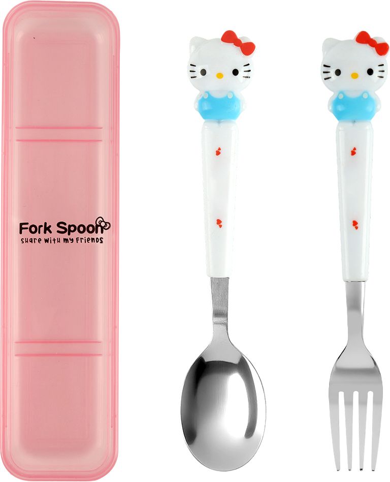 Cute Kitty Spoon and Fork Combo Set with Storage Case for Kids and Adults Stainless Steel Cutlery Set-image-9