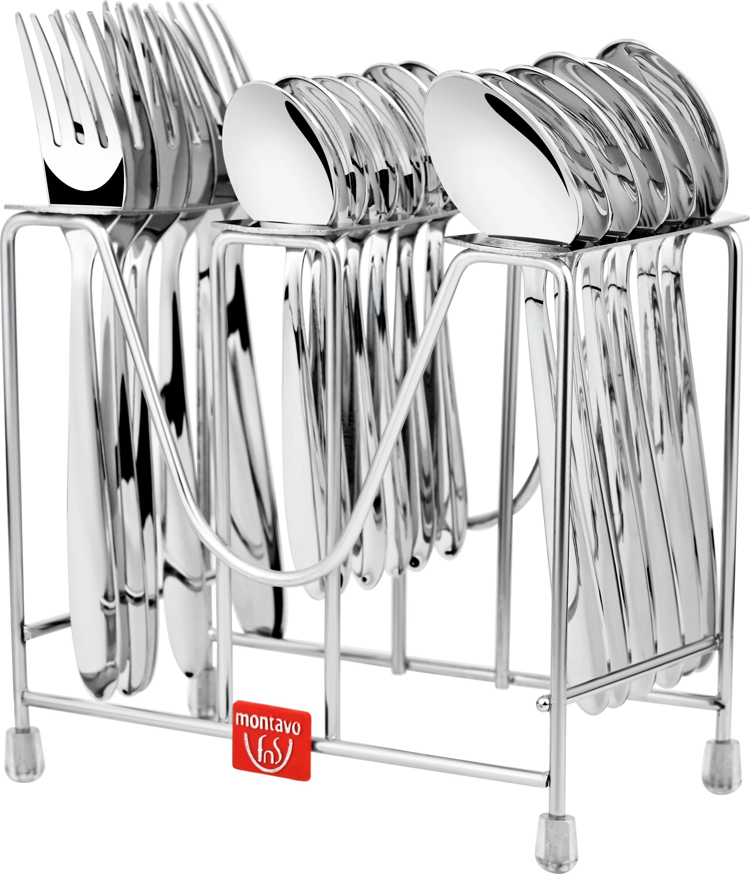 montavo by FnS Sober Stainless Steel Cutlery Set of 18 Pcs with Hanging Stand Stainless Steel Cutlery Set-picture-26