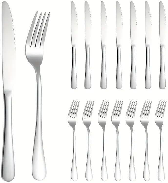 haniza 12 Pieces (6 Butter Knives + 6 Dinner Forks) Stainless Steel Cutlery Set-picture-30