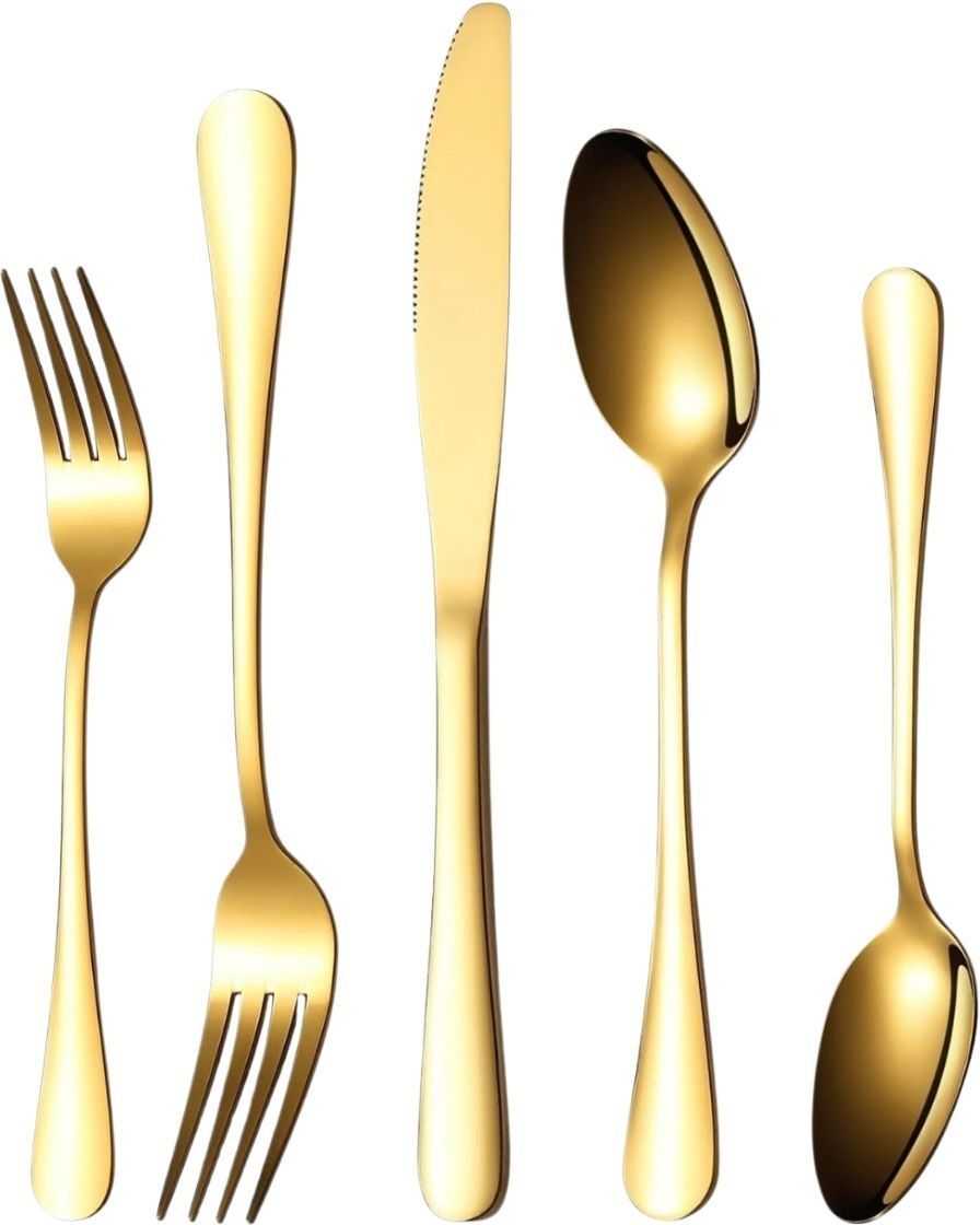 p-plus international Mirror Polished Forks Spoons and Knives Set, Reusable Utensils for Home Kitchen Stainless Steel Cutlery Set-picture-29