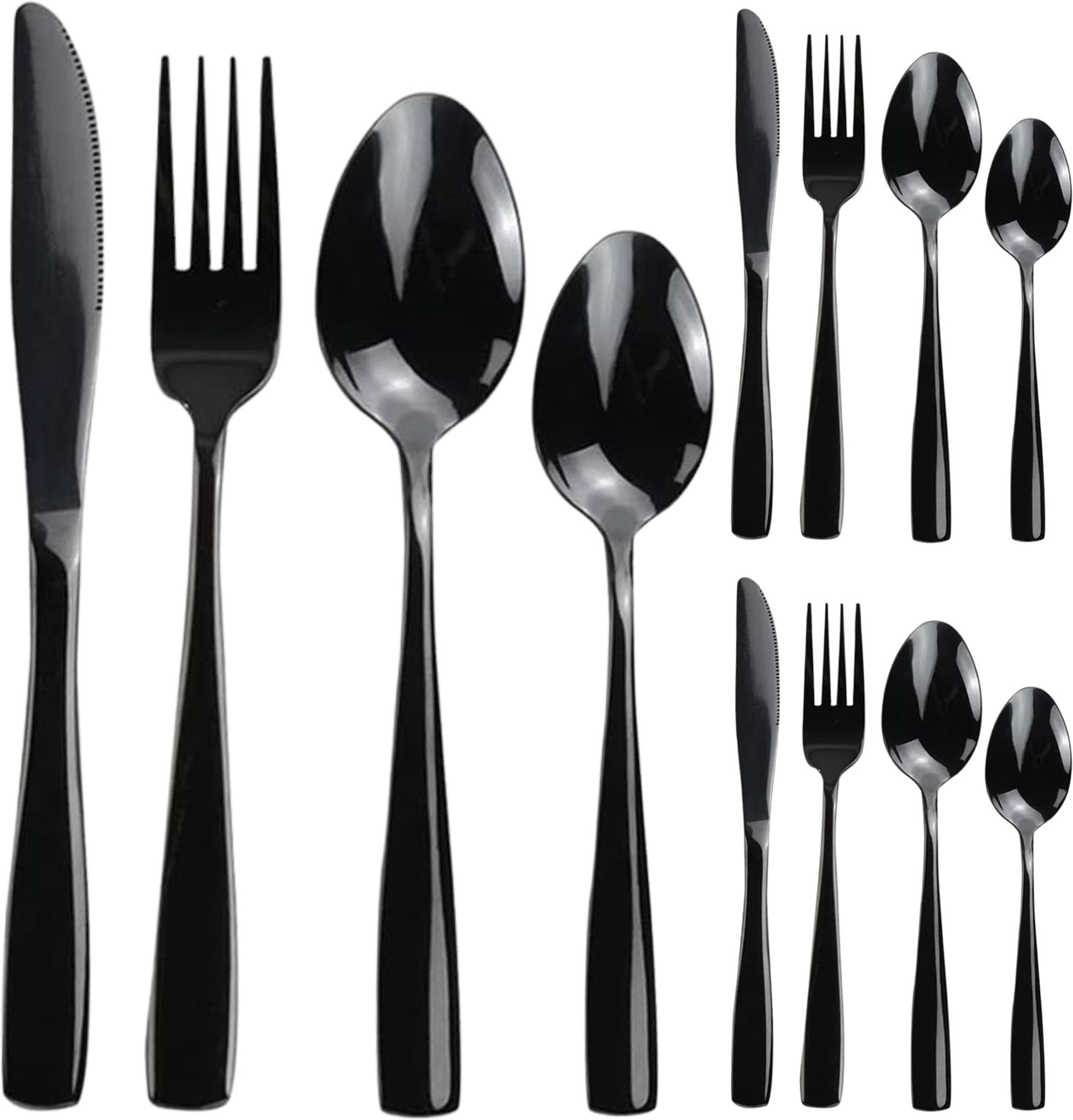 Stainless Steel Cutlery Set Black Elegance Stainless Steel Cutlery Set-image-47