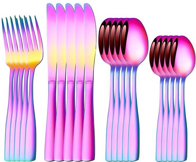 nayopi 20 pic Dinner Knives/Forks/Spoons, Modern Design & Mirror Polished Stainless Steel Cutlery Set-picture-16
