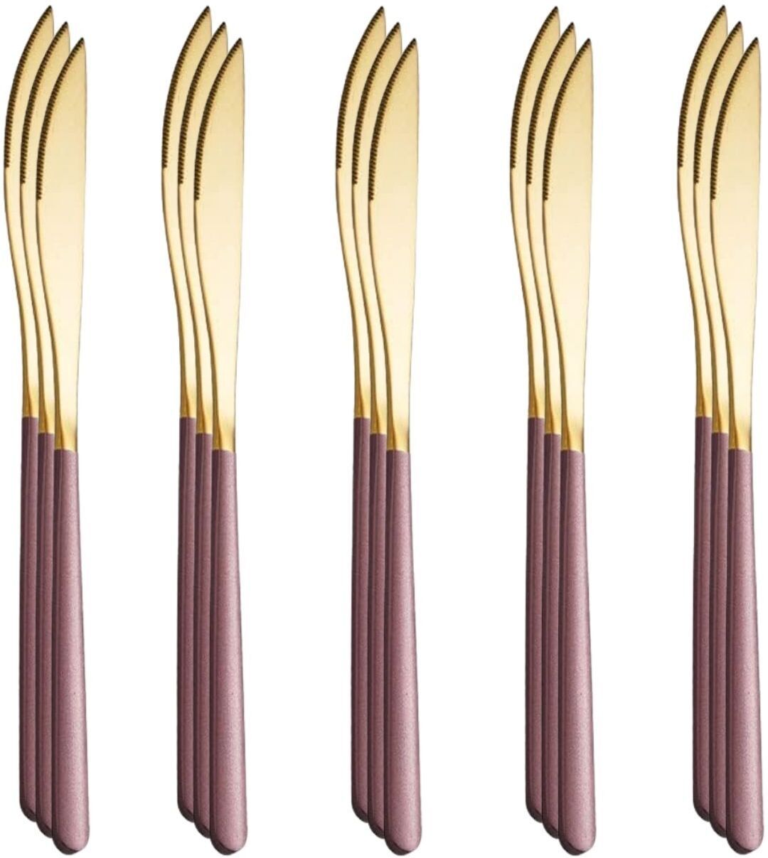 p-plus international Gold Table Knife Stainless Steel Butter Knives Dinner Knife for Home, Restaurant Stainless Steel Cutlery Set-picture-27