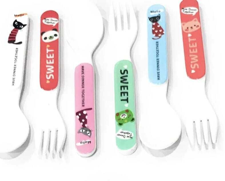 6-Piece Kids Fork and Spoon Set, BPA-Free Reusable Toddler Cutlery with Design Plastic Cutlery Set-image-26