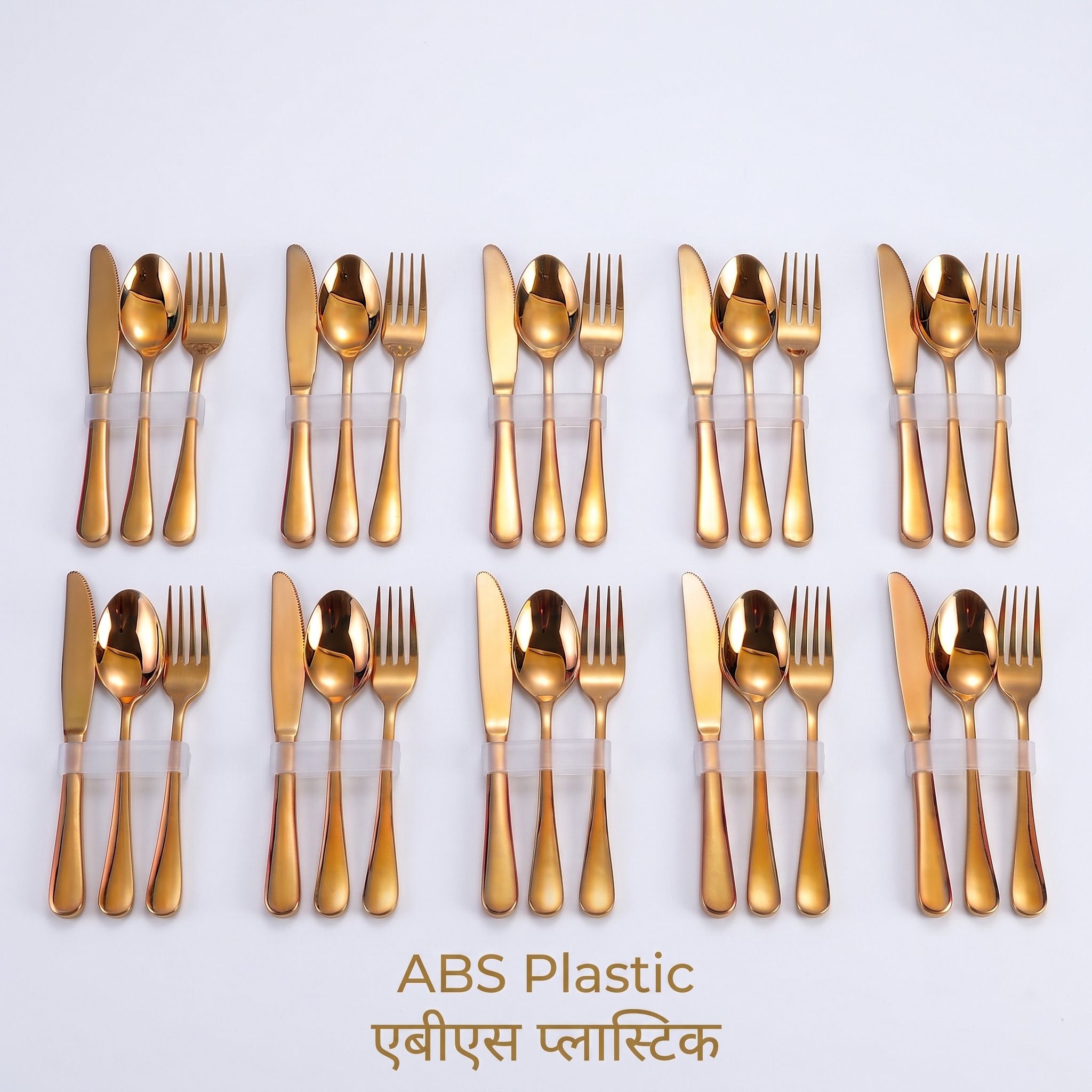 Premium Gold ABS Plastic Cutlery Set for Catering Dinners & Parties 30 Pack Disposable Plastic Cutlery Set-image-26