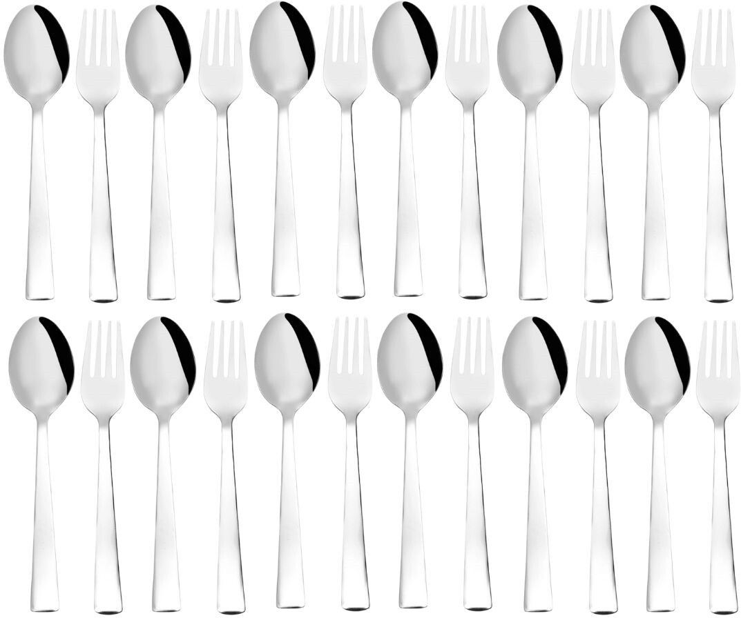 cutlux 24 Piece Spoon & Fork Set 12 Spoons, 12 Forks 16.5cm Length 1.7mm Thickness Stainless Steel Cutlery Set-picture-28