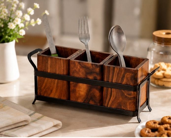 Wooden Sauce & Dip Container Set Wooden Cutlery Set-image-40