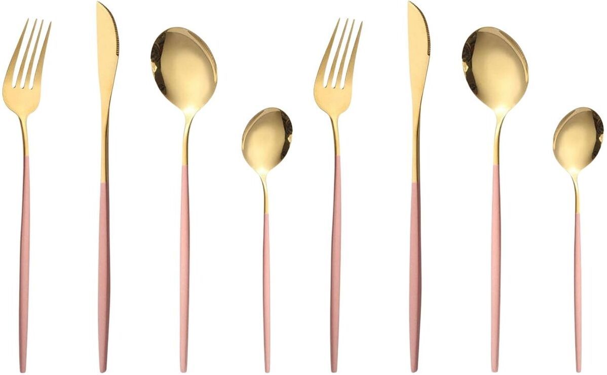 p-plus international Mirror Polished & Dishwasher Safe Goldenware Set for Home Restaurant, Compact Stainless Steel Cutlery Set-picture-16