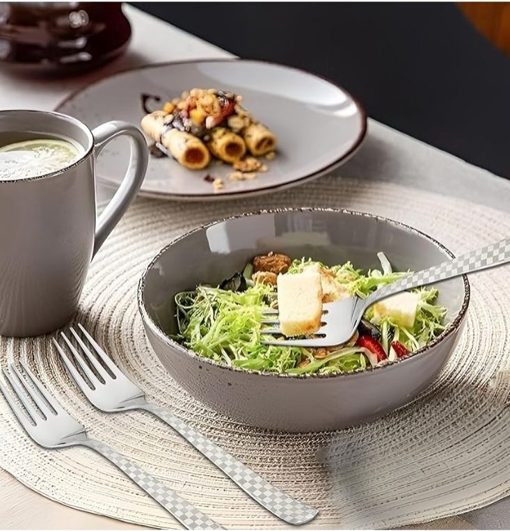 Stainless Steel Dining Spoon and Fork Set, Mirror Finish Tableware Cutlery Stainless Steel Cutlery Set-image-33
