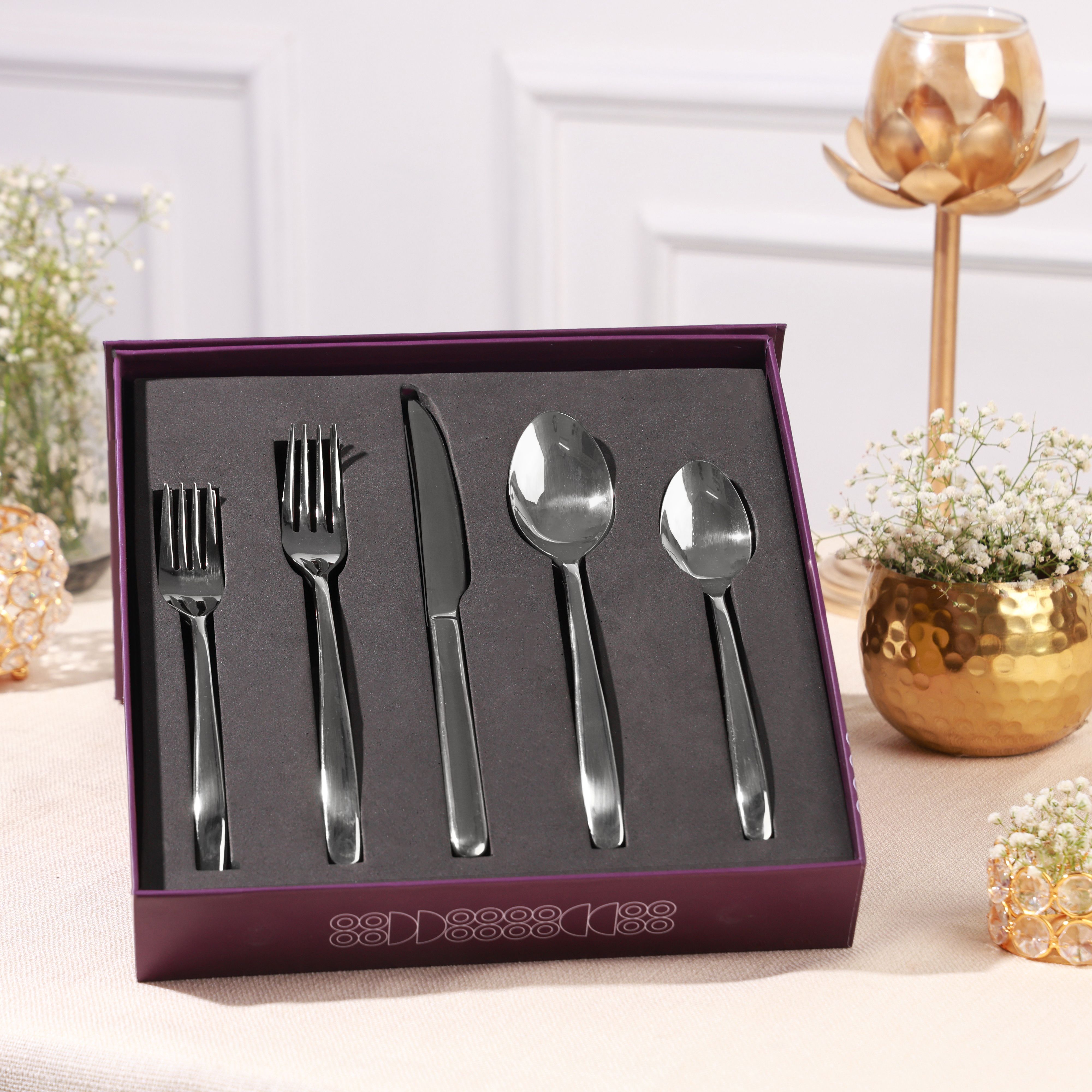 Classic Prime Cutlery Kit (Silver) Set of 2 Spoons, 2 Forks and 1 Butter Knife Stainless Steel Cutlery Set-image-2