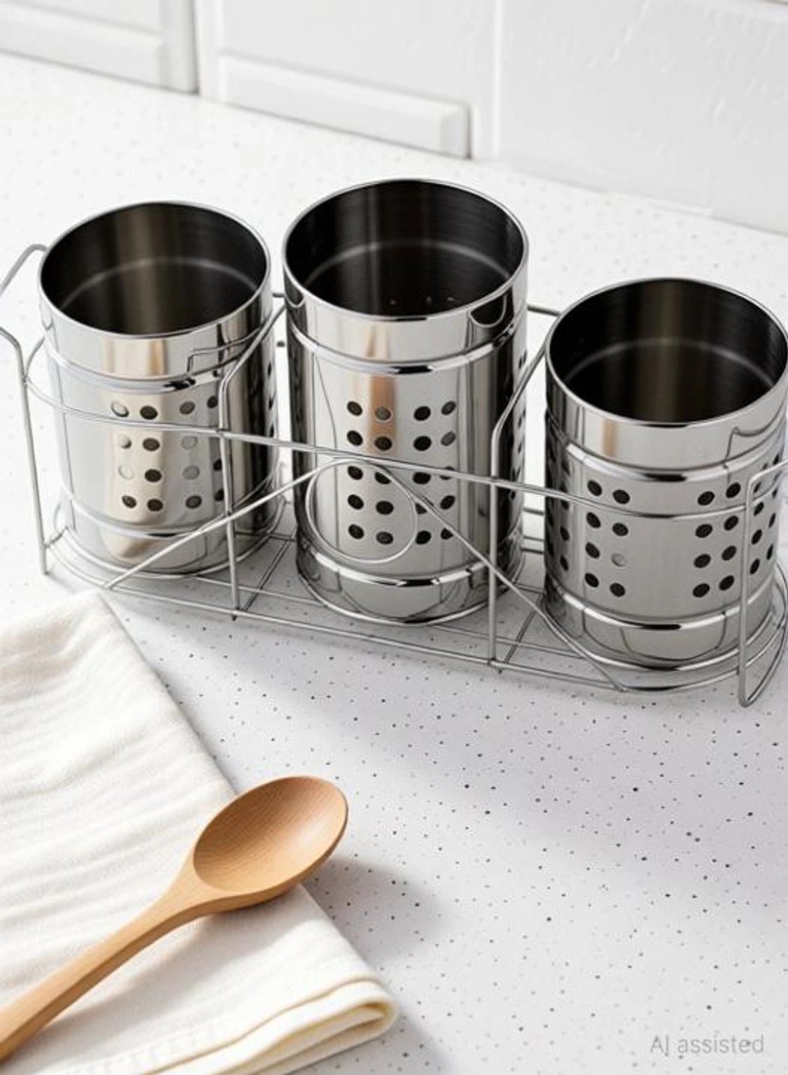 KEDAS ENTERPRISES 3IN1 CUTLERY STAND Stainless Steel Cutlery Set-image-6