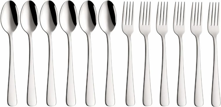 Vasudev 6 Table Spoon & 6 Fork Spoon Set Coffee, Sugar, Condiments & Spices Stainless Steel Cutlery Set-image-46