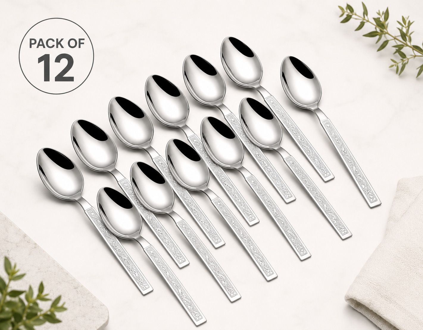 Steel spoons1-12 pcs Stainless Steel Cutlery Set-image-18