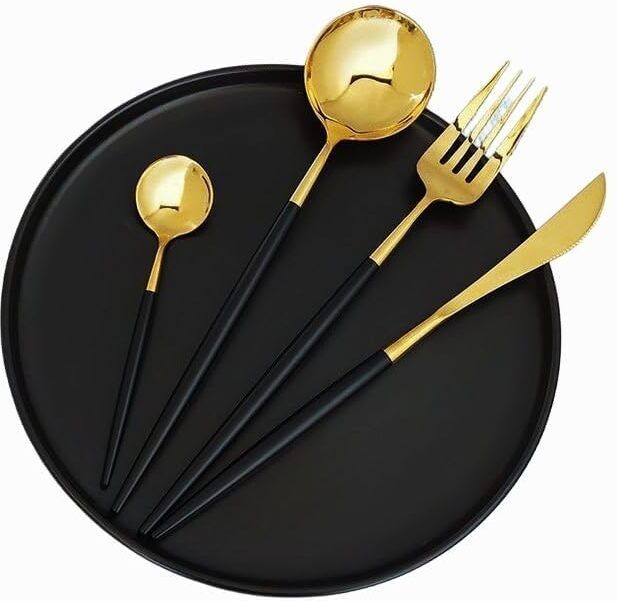 Luxury Gold 4-Piece Cutlery Set Stainless Steel Cutlery Set-image-6