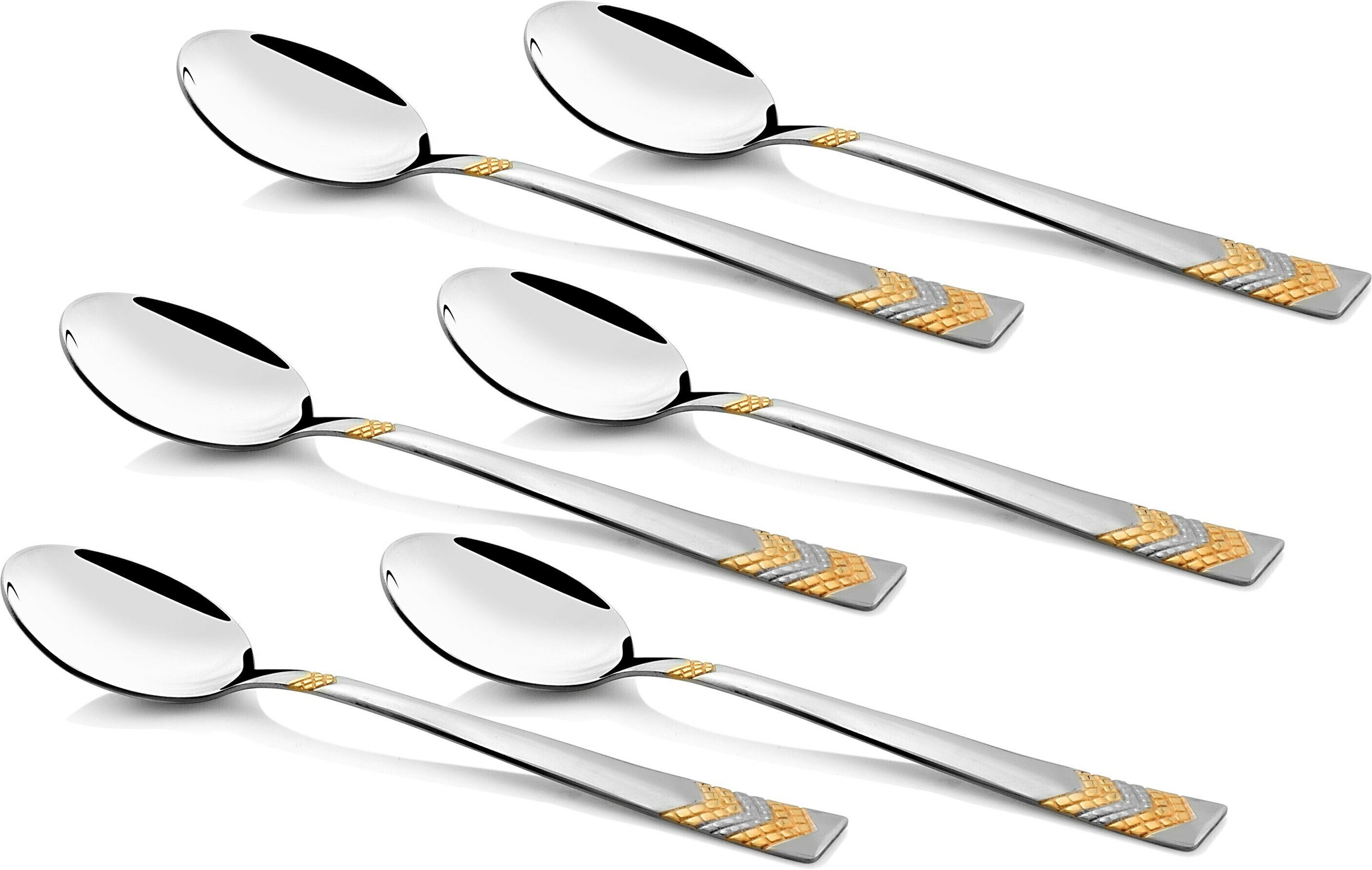 fns RAGA 24 Karat Gold Plated Stainless Steel Dinner Spoons Stainless Steel Cutlery Set-picture-3