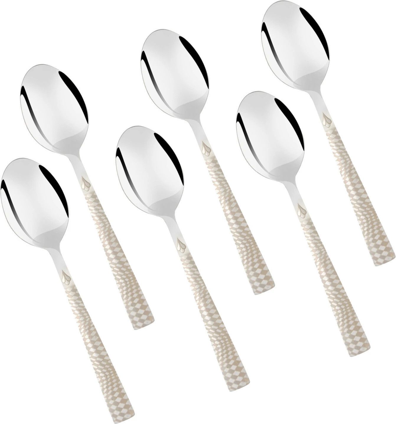 FnS Lush Stainless Steel Dinner Spoon set of 6 Stainless Steel Cutlery Set-picture-1