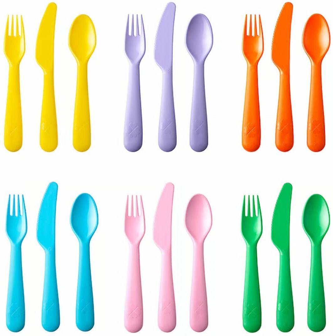 ikea KALAS 18-piece cutlery set, mixed colours/seasonal edition Plastic Cutlery Set-picture-32