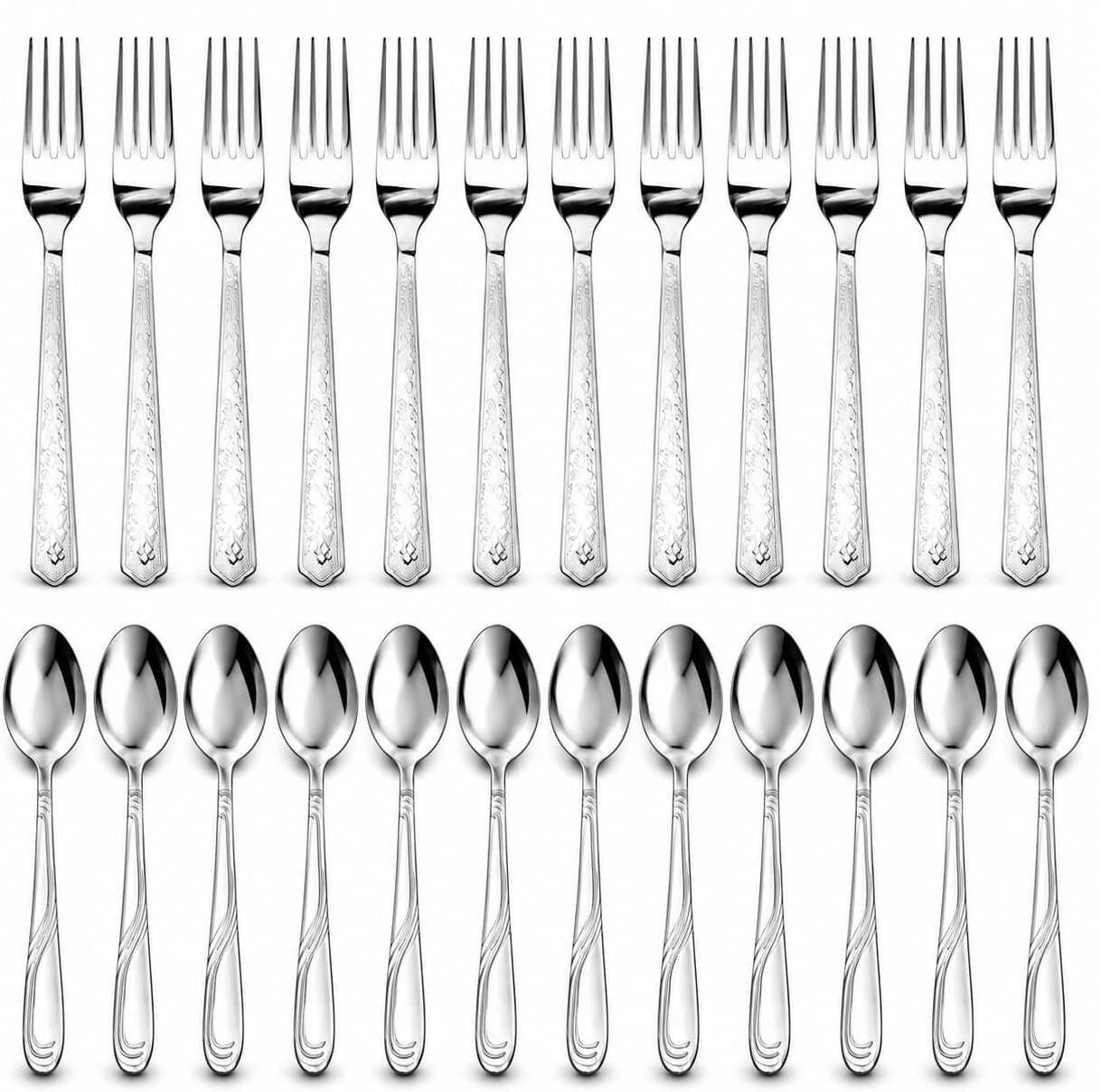 Stainless Steel Fork & Spoon Set Mirror Finish Heavy Duty Cutlery Stainless Steel Cutlery Set-image-37