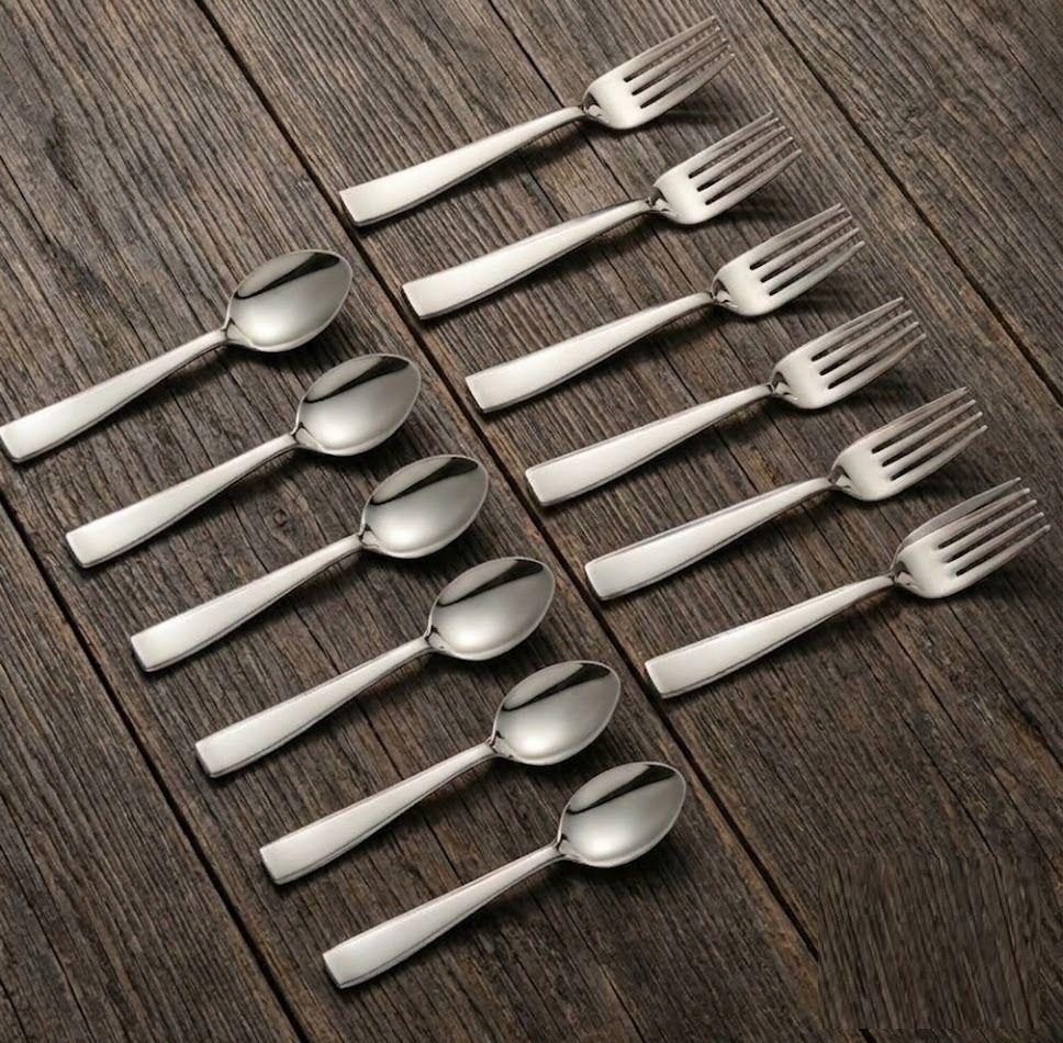 Spoon & Fork Set | Premium Dining Cutlery Set | Mirror Finish Tableware Disposable Stainless Steel Cutlery Set-image-28
