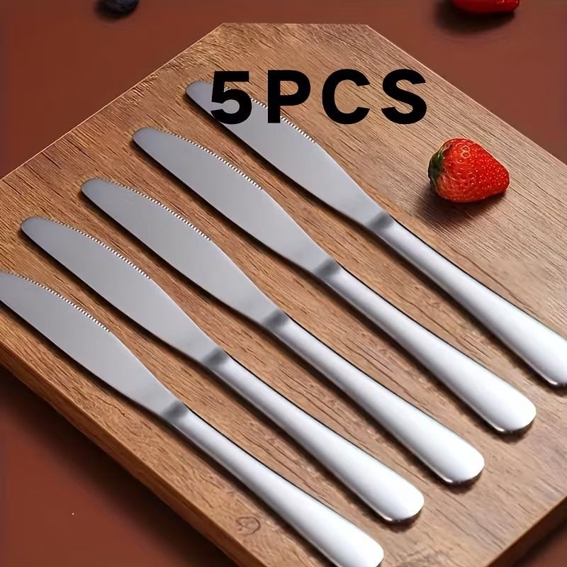5 Butter Knives Stainless Steel Cutlery Set-image-13