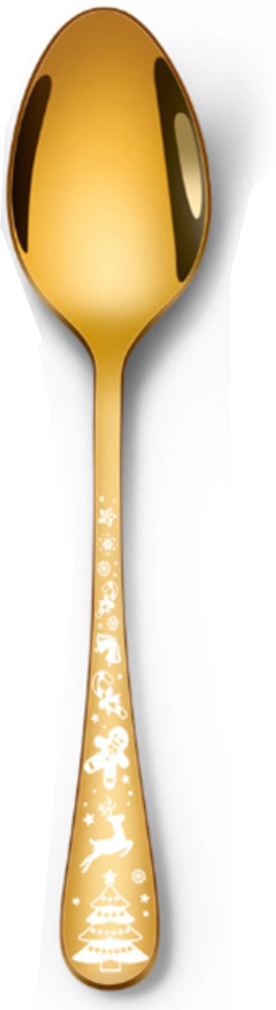 Christmas Theme Table Spoons|Flatware for Dinner, Party, Camping|Aurum Gold Stainless Steel Cutlery Set-image-47