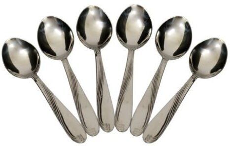 HOMESCAPES steel spoon set of 6 Stainless Steel Cutlery Set-image-5