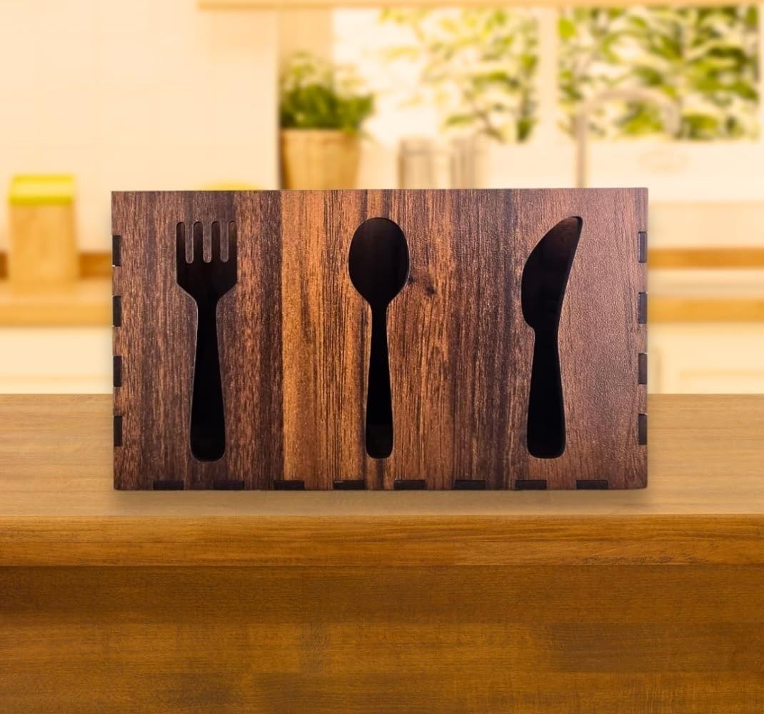 Wooden Cutlery Stand - Spoon & Fork Holder Disposable Wooden Cutlery Set-image-48