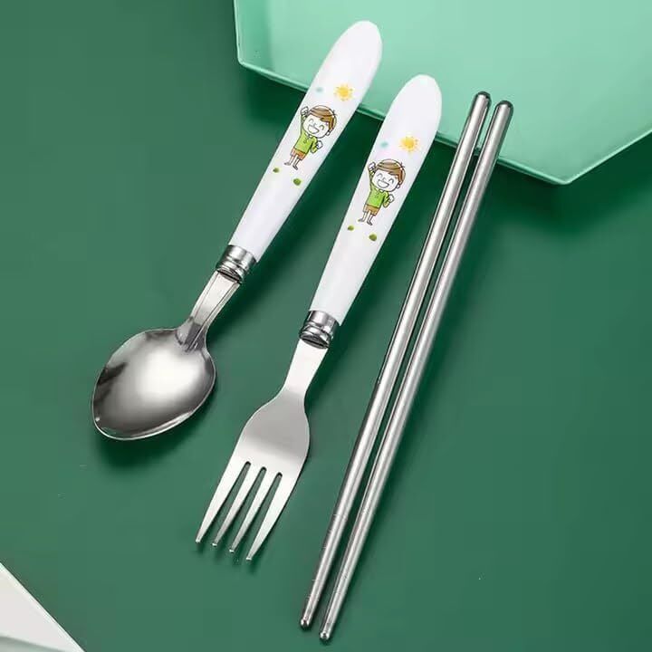 nobilea 4 Pieces Cutlery Set of Spoon, Fork, Chopsticks Set Stainless Steel Stainless Steel Serving Spoon-picture-45