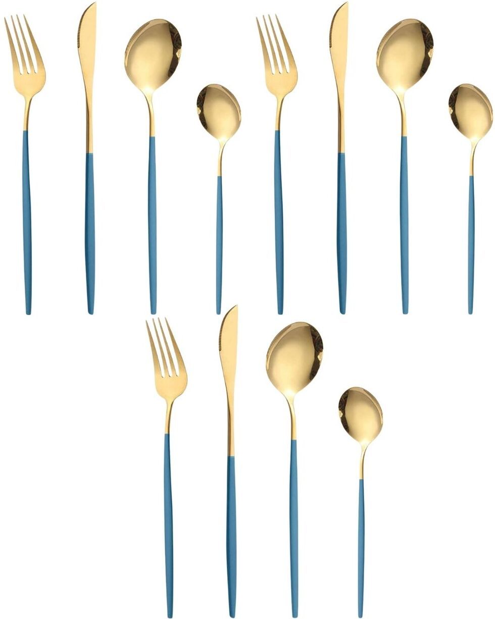 p-plus international Flatware Set Portable Reusable Cutlery Set Travel Utensils Set Dishwasher Safe Stainless Steel Cutlery Set-picture-38