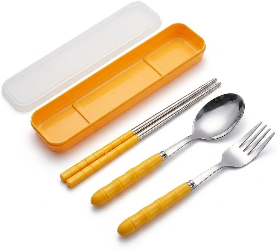 ortiza Stainless Steel Cutlery Set with Spoon Fork Chopsticks and Travel Case Stainless Steel Cutlery Set-picture-12