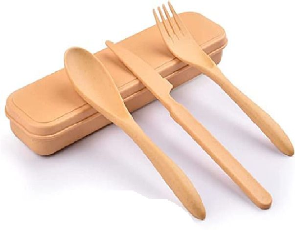 Wheat Straw Cutlery Set,Utensils for Travel,Work,Picnic,Camping And Daily Use Polypropylene, Plastic Dessert Knife Set