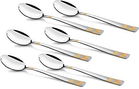 Raga Gold Plated Dinner Spoon Stainless Steel Cutlery Set-image-1