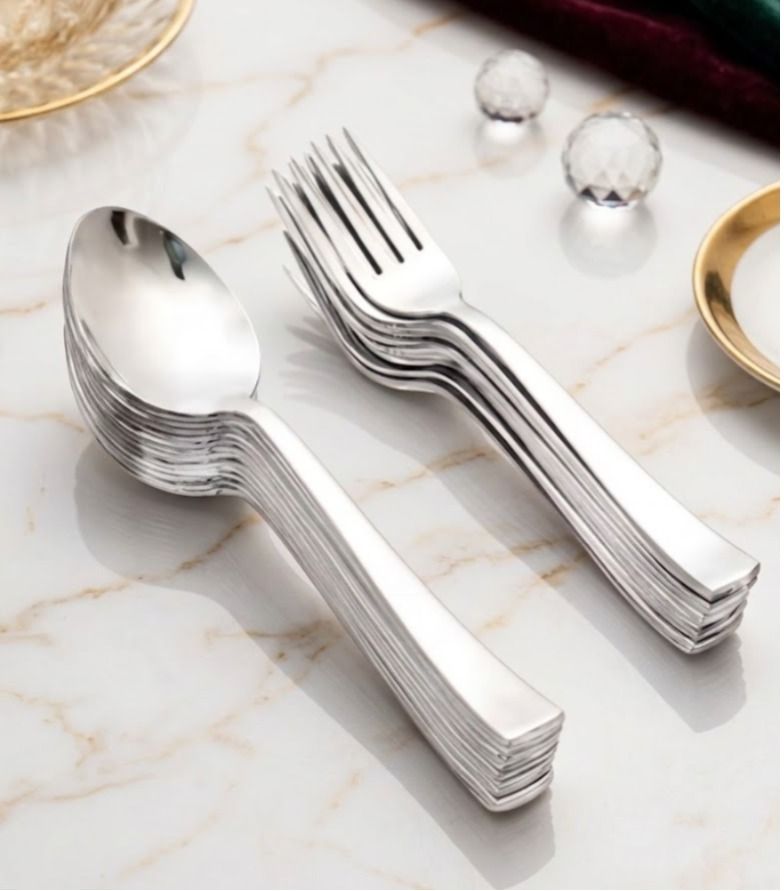 Spoon & Fork Set, Mirror Finish Cutlery Combo for Dining, Kitchen & Daily Use Stainless Steel Cutlery Set-image-17