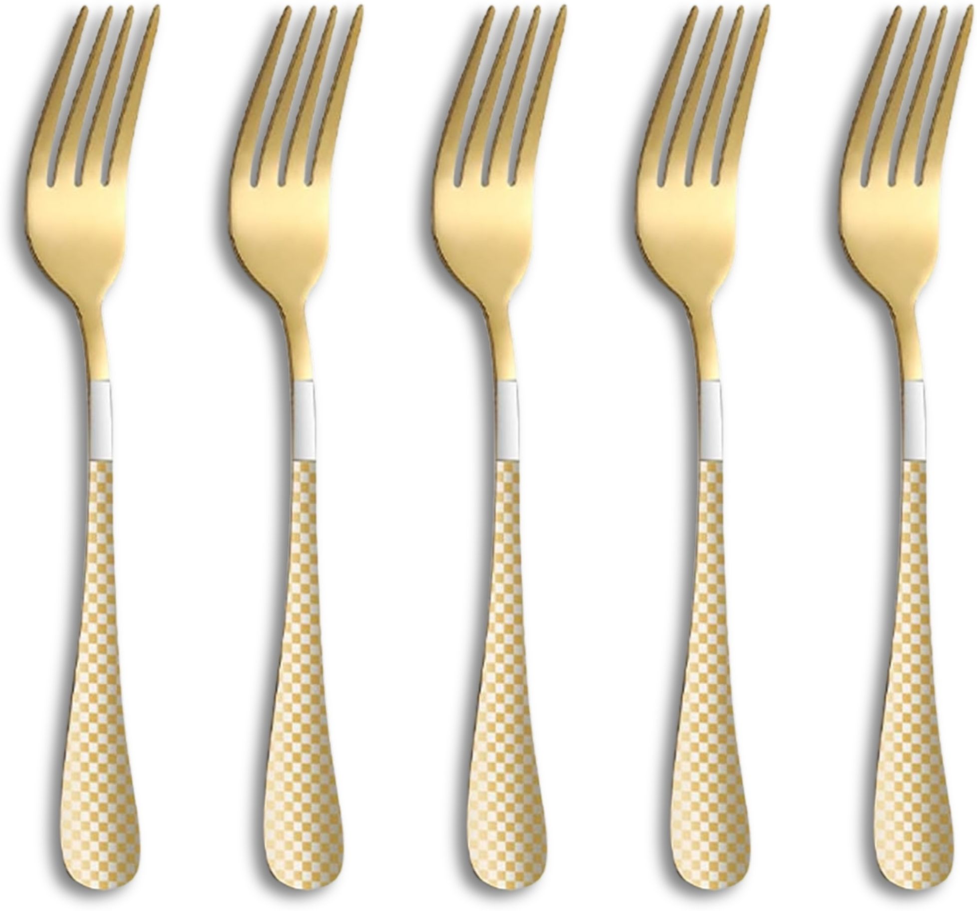 Silverware Dinner Forks Set | 5-Pcs Flatware for Dinner, Party | Aurum Gold Stainless Steel Cutlery Set-image-1