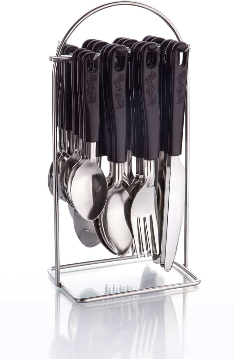 Complete Dining Collection Spoons and Forks with Stand Stainless Steel Cutlery Set-image-28